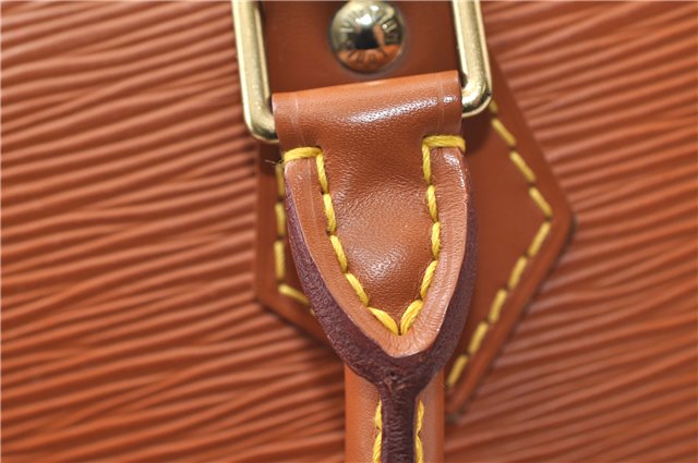 Authentic Louis Vuitton Epi Alma PM Hand Bag Brown M52148 LV 6867E