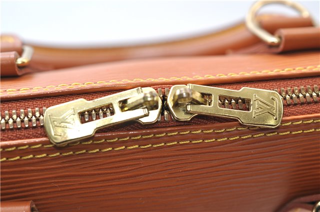 Authentic Louis Vuitton Epi Alma PM Hand Bag Brown M52148 LV 6867E