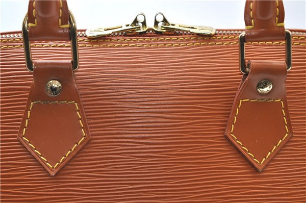 Authentic Louis Vuitton Epi Alma PM Hand Bag Brown M52148 LV 6867E
