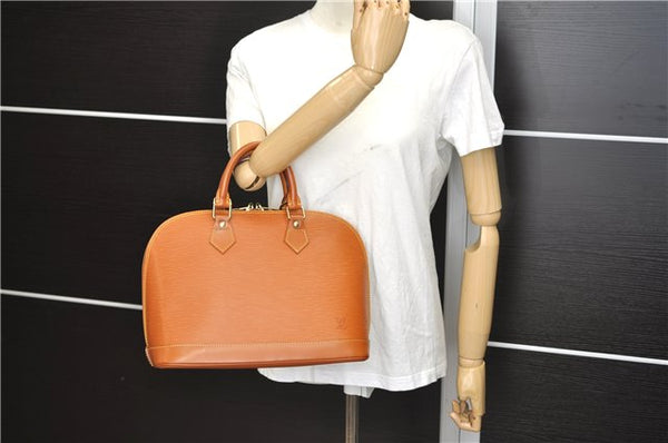 Authentic Louis Vuitton Epi Alma PM Hand Bag Brown M52148 LV 6867E