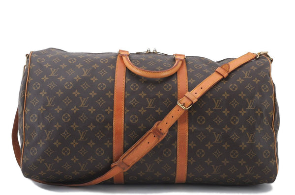 Auth LOUIS VUITTON Monogram Keepall Bandouliere 60 Boston Bag M41412 LV 6870C