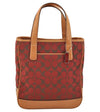 Authentic COACH Vintage Signature Hand Bag Purse Canvas Leather 6092 Red 6873I