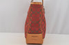 Authentic COACH Vintage Signature Hand Bag Purse Canvas Leather 6092 Red 6873I