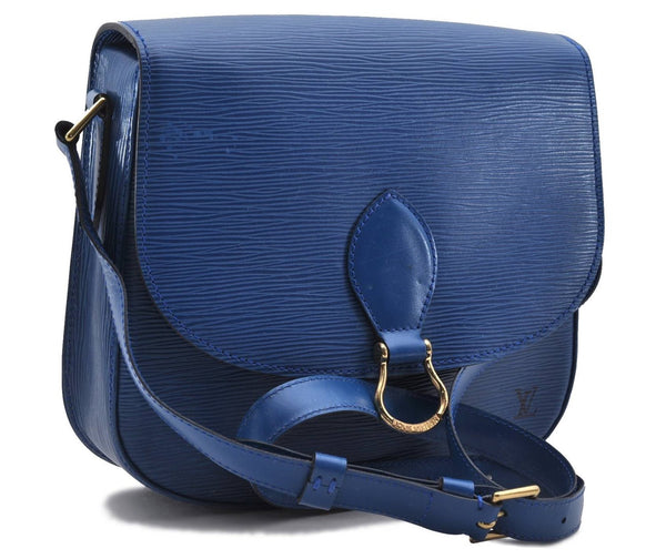 Auth LOUIS VUITTON Epi Saint Cloud GM Shoulder Cross Body Bag M52195 Blue 6878C