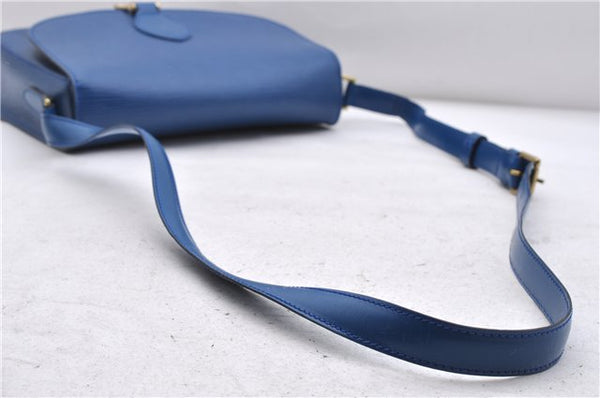 Auth LOUIS VUITTON Epi Saint Cloud GM Shoulder Cross Body Bag M52195 Blue 6878C