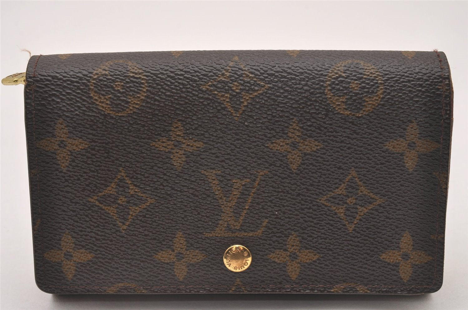 Auth Louis Vuitton Monogram Porte Monnaie Billets Tresor Wallet M61730 LV 6878I