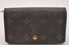 Auth Louis Vuitton Monogram Porte Monnaie Billets Tresor Wallet M61730 LV 6878I