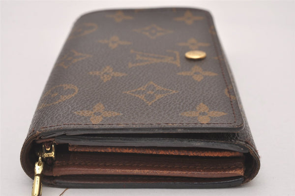 Auth Louis Vuitton Monogram Porte Monnaie Billets Tresor Wallet M61730 LV 6878I