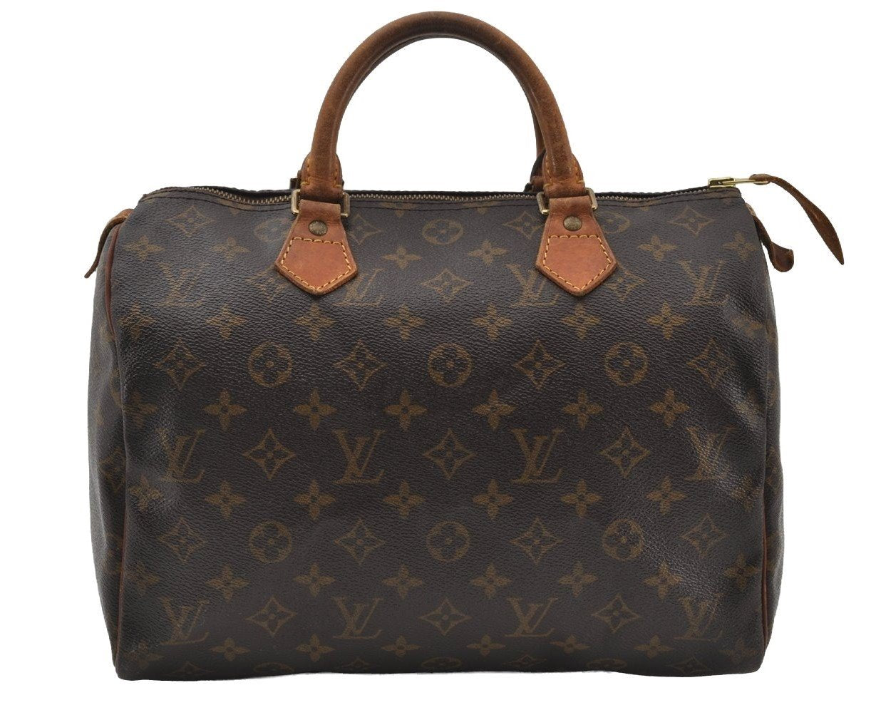 Authentic Louis Vuitton Monogram Speedy 30 Hand Boston Bag M41526 LV 6881I