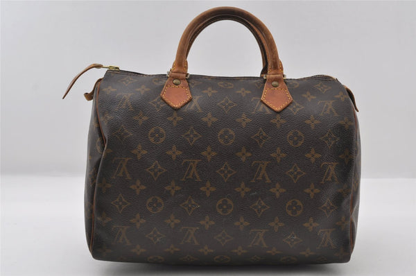 Authentic Louis Vuitton Monogram Speedy 30 Hand Boston Bag M41526 LV 6881I