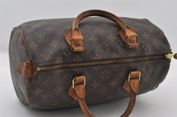 Authentic Louis Vuitton Monogram Speedy 30 Hand Boston Bag M41526 LV 6881I