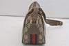 Authentic GUCCI Web Sherry Line Shoulder Cross Bag GG PVC Leather Brown 6885I