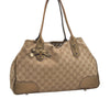 Authentic GUCCI Princy GG Canvas Leather Shoulder Tote Bag 163805 Beige 6886I