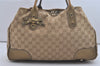 Authentic GUCCI Princy GG Canvas Leather Shoulder Tote Bag 163805 Beige 6886I