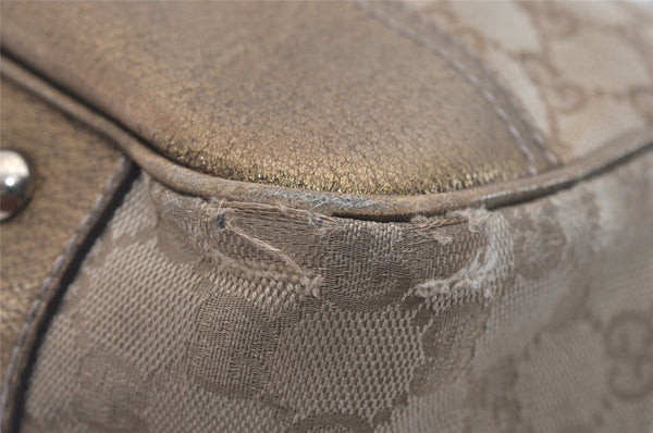 Authentic GUCCI Princy GG Canvas Leather Shoulder Tote Bag 163805 Beige 6886I