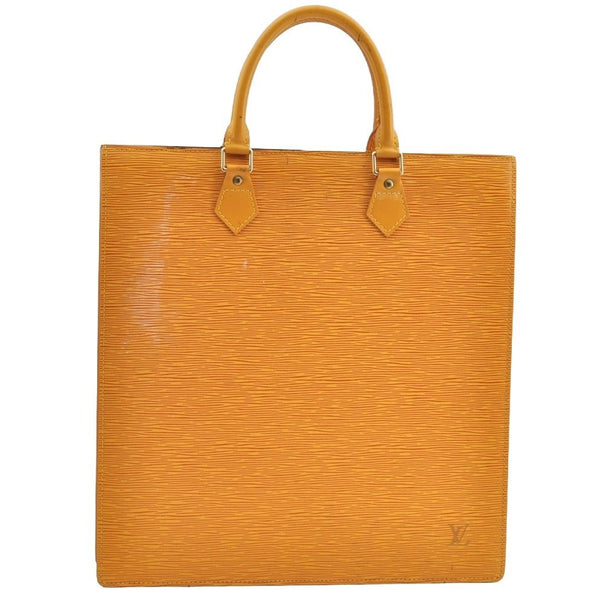 Authentic Louis Vuitton Epi Leather Sac Plat Hand Bag M52079 Yellow Junk 6889G