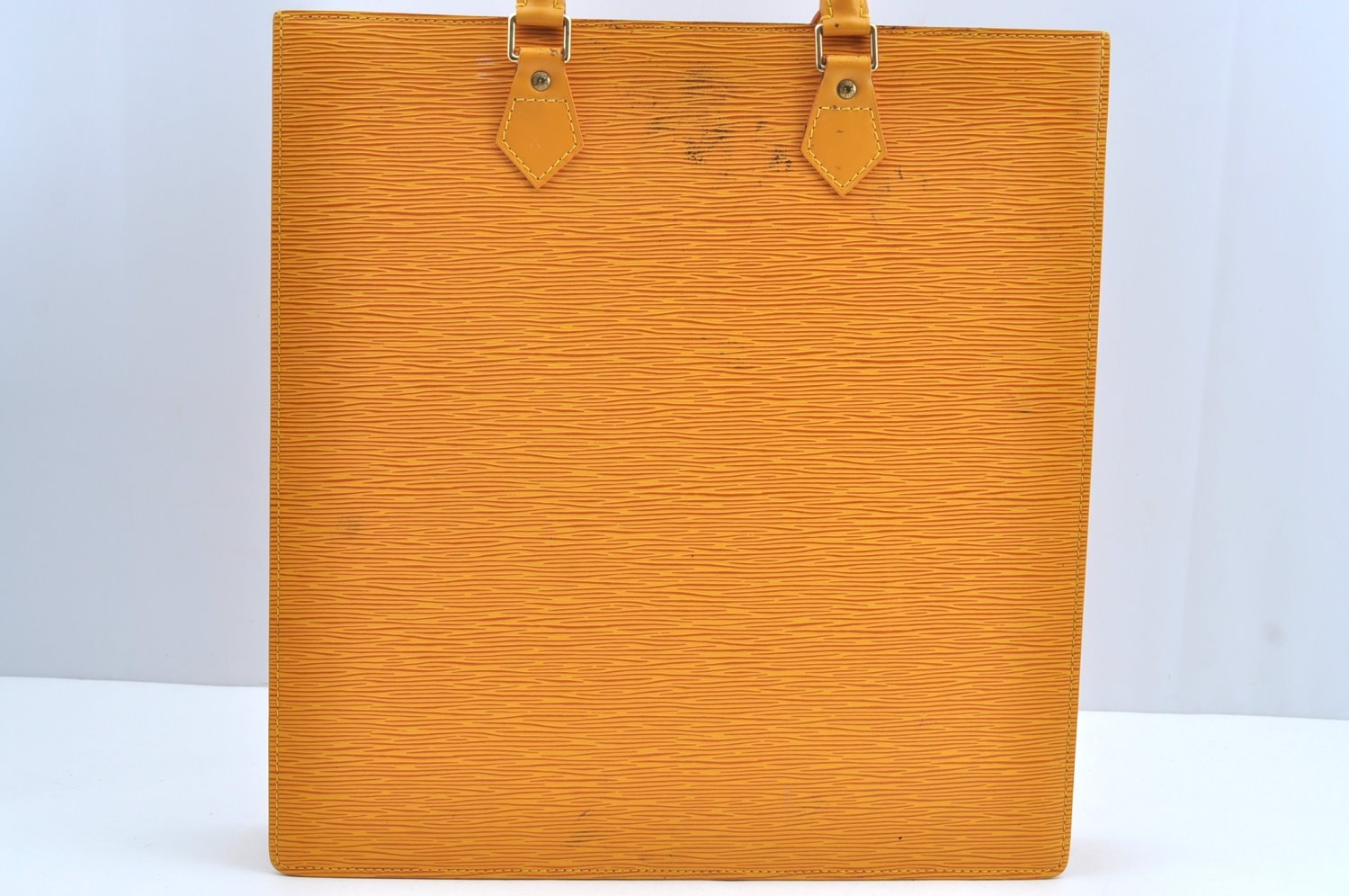 Authentic Louis Vuitton Epi Leather Sac Plat Hand Bag M52079 Yellow Junk 6889G