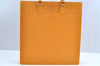 Authentic Louis Vuitton Epi Leather Sac Plat Hand Bag M52079 Yellow Junk 6889G