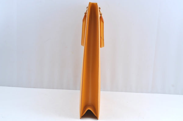 Authentic Louis Vuitton Epi Leather Sac Plat Hand Bag M52079 Yellow Junk 6889G