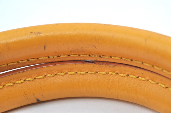 Authentic Louis Vuitton Epi Leather Sac Plat Hand Bag M52079 Yellow Junk 6889G