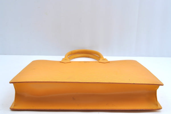 Authentic Louis Vuitton Epi Leather Sac Plat Hand Bag M52079 Yellow Junk 6889G