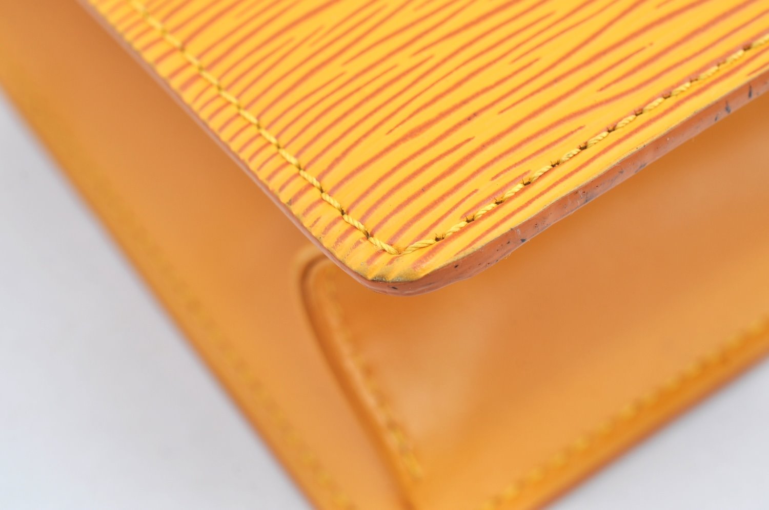 Authentic Louis Vuitton Epi Leather Sac Plat Hand Bag M52079 Yellow Junk 6889G