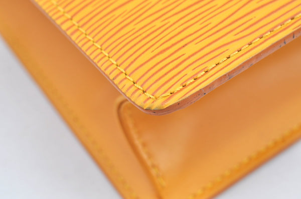 Authentic Louis Vuitton Epi Leather Sac Plat Hand Bag M52079 Yellow Junk 6889G