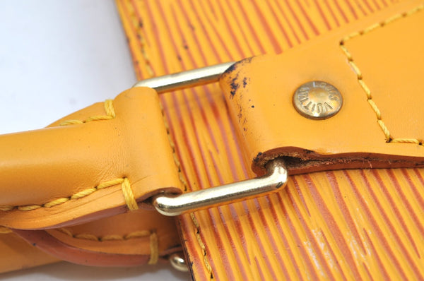 Authentic Louis Vuitton Epi Leather Sac Plat Hand Bag M52079 Yellow Junk 6889G