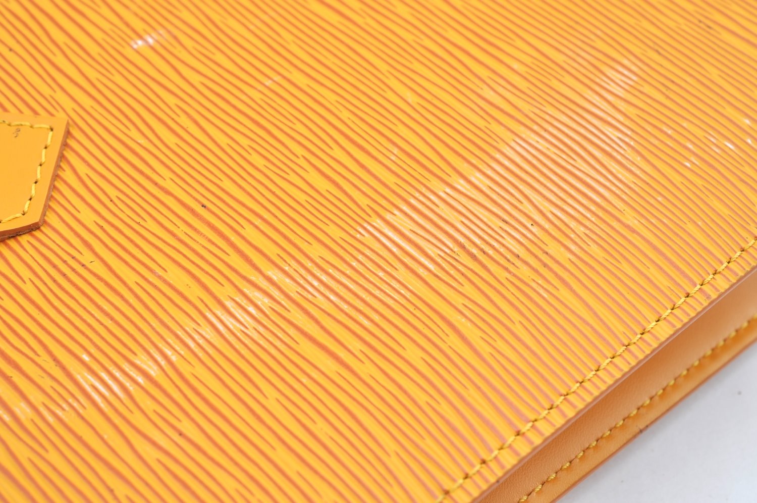 Authentic Louis Vuitton Epi Leather Sac Plat Hand Bag M52079 Yellow Junk 6889G