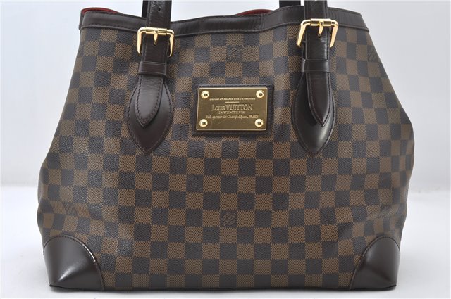 Authentic Louis Vuitton Damier Hampstead MM Shoulder Tote Bag N51204 LV 6891E