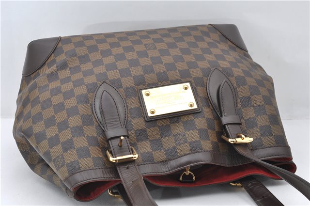 Authentic Louis Vuitton Damier Hampstead MM Shoulder Tote Bag N51204 LV 6891E