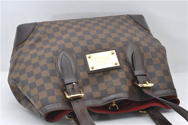 Authentic Louis Vuitton Damier Hampstead MM Shoulder Tote Bag N51204 LV 6891E