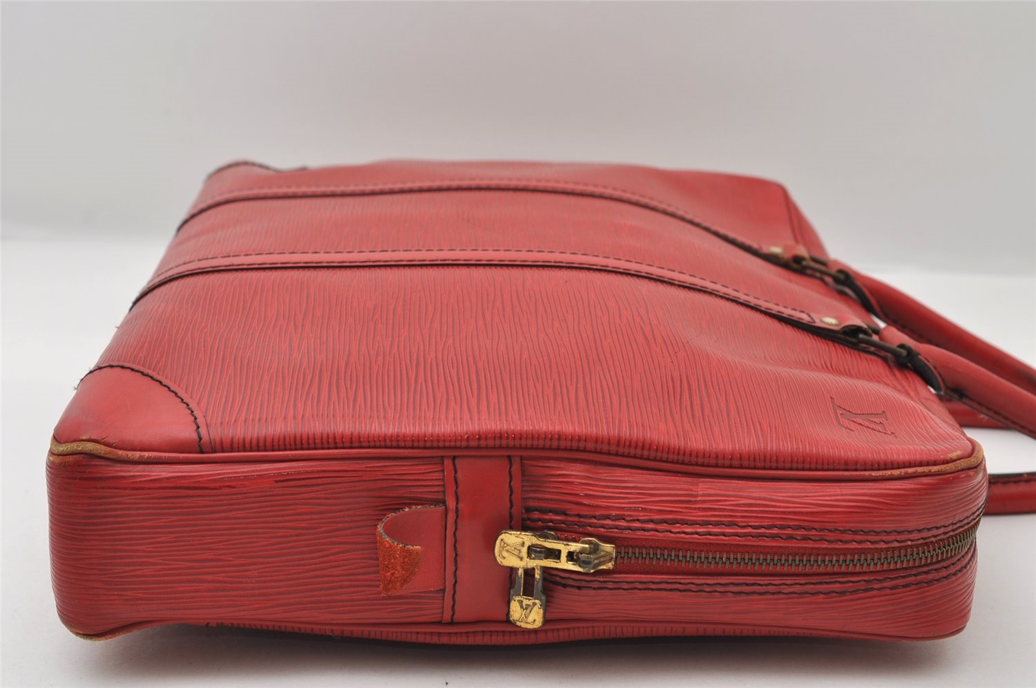 Authentic Louis Vuitton Epi Porte Documents Voyage Briefcase Red M54477 LV 6891I