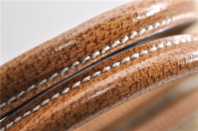 Authentic GUCCI Hand Boston Bag Purse GG Canvas Leather 113009 Beige 6892E