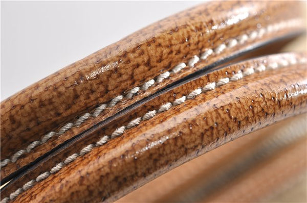 Authentic GUCCI Hand Boston Bag Purse GG Canvas Leather 113009 Beige 6892E