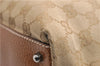 Authentic GUCCI Hand Boston Bag Purse GG Canvas Leather 113009 Beige 6892E