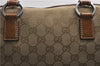 Authentic GUCCI Hand Boston Bag Purse GG Canvas Leather 113009 Beige 6892E