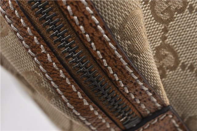 Authentic GUCCI Hand Boston Bag Purse GG Canvas Leather 113009 Beige 6892E