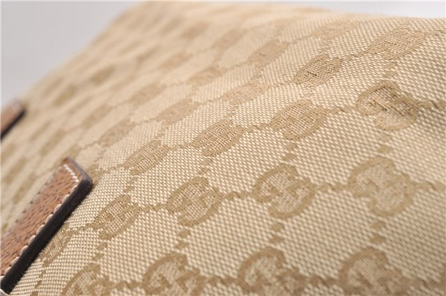 Authentic GUCCI Hand Boston Bag Purse GG Canvas Leather 113009 Beige 6892E