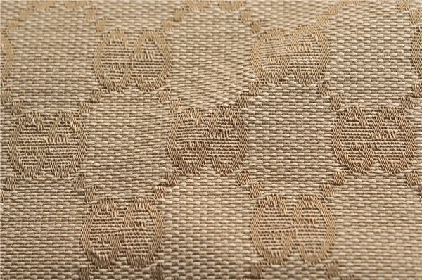 Authentic GUCCI Hand Boston Bag Purse GG Canvas Leather 113009 Beige 6892E