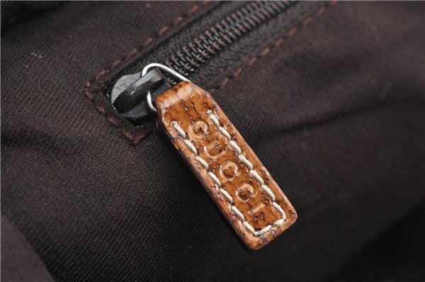 Authentic GUCCI Hand Boston Bag Purse GG Canvas Leather 113009 Beige 6892E