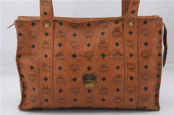 Authentic MCM Visetos Leather Vintage Shoulder Tote Bag Brown 6893D