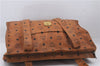 Authentic MCM Visetos Leather Vintage Shoulder Tote Bag Brown 6893D