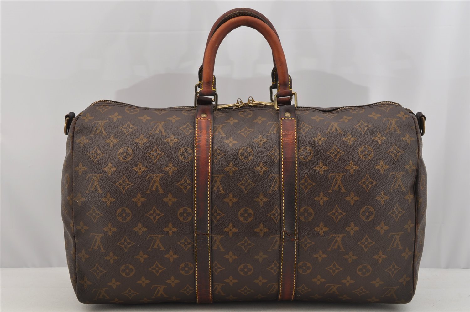 Authentic Louis Vuitton Monogram Keepall Bandouliere 45 M41418 Boston Bag 6893I