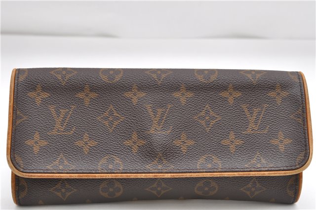 Authentic Louis Vuitton Monogram Pochette Twin GM Shoulder Bag M51852 LV 6894D