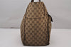 Authentic GUCCI Web Sherry Line Tote Bag GG Canvas Leather 161836 Brown 6897I