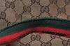 Authentic GUCCI Web Sherry Line Tote Bag GG Canvas Leather 161836 Brown 6897I