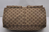 Authentic GUCCI Web Sherry Line Tote Bag GG Canvas Leather 161836 Brown 6897I