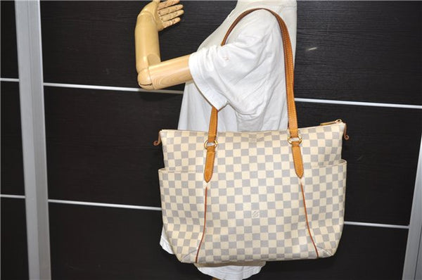 Authentic Louis Vuitton Damier Azur Totally MM Tote Bag N51262 LV 6899E
