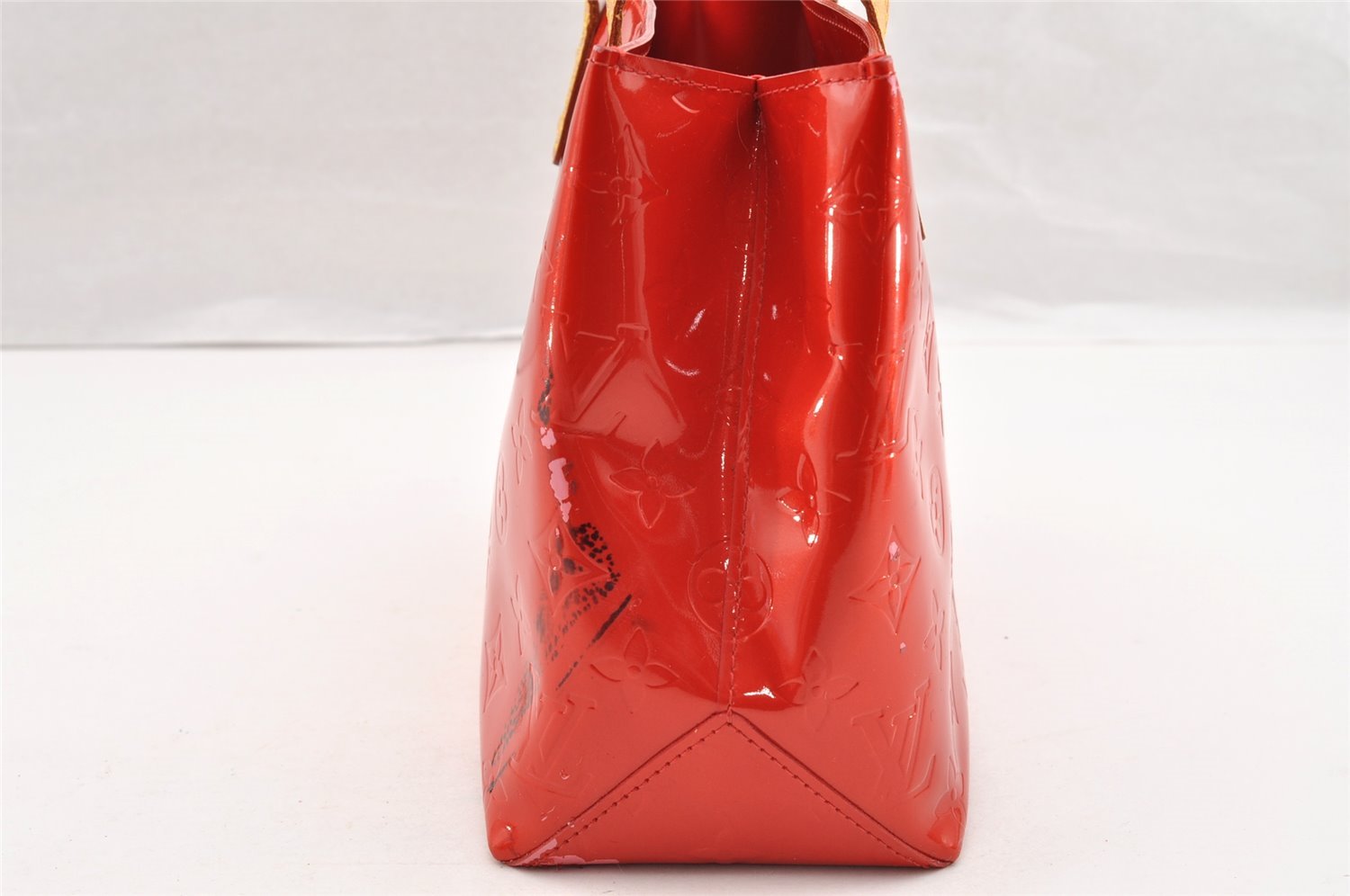 Authentic Louis Vuitton Vernis Reade PM Hand Bag Red M91088 LV 6899I